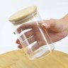 Kit 3 Potes de Vidro Hermético Vidro e Bambu 200, 450, 600ml - 6