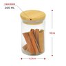Kit 3 Potes de Vidro Hermético Vidro e Bambu 200, 450, 600ml - 7