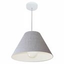 Ver imagem 1 de Lustre Pendente Cone Vivare Md-4078 Cúpula em Tecido 25/40x15cm - Bivolt Rustico-cinza 127/220v