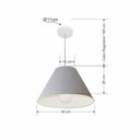 Ver imagem 2 de Lustre Pendente Cone Vivare Md-4078 Cúpula em Tecido 25/40x15cm - Bivolt Rustico-cinza 127/220v