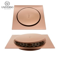 Ralo Click Banheiro 10x10 Cm Rose Gold Luxo - 3