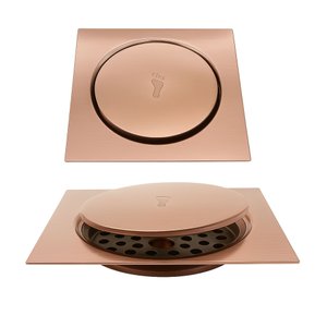 Ralo Click Banheiro 10x10 Cm Rose Gold Luxo