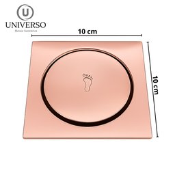 Ralo Click Banheiro 10x10 Cm Rose Gold Luxo - 5