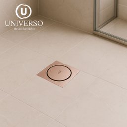Ralo Click Banheiro 10x10 Cm Rose Gold Luxo - 6
