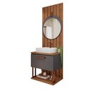 Ver imagem 2 de Gabinete Suspenso com Cuba, Painel Ripado e Espelheira 60cm Mari Espresso Móveis