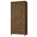 Ver imagem 5 de Guarda Roupa Solteiro Ambiente Lima 3 Portas Castanho Wood - Moval