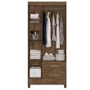 Ver imagem 4 de Guarda Roupa Solteiro Ambiente Lima 3 Portas Castanho Wood - Moval