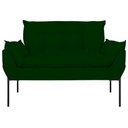 Ver imagem 3 de Poltrona Sofá Luxo Base Metal Preto Recepção Escritório Verde
