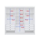 Ver imagem 5 de Guarda-Roupa Casal Ripado 3 Portas de Correr com Espelho 100% MDF Cristal Branco