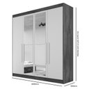 Ver imagem 4 de Guarda Roupa Solteiro com Espelho 4 Portas 3 Gavetas Nantes