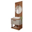 Ver imagem 2 de Gabinete Suspenso com Cuba, Painel Ripado e Espelheira 60cm Mari Espresso Móveis