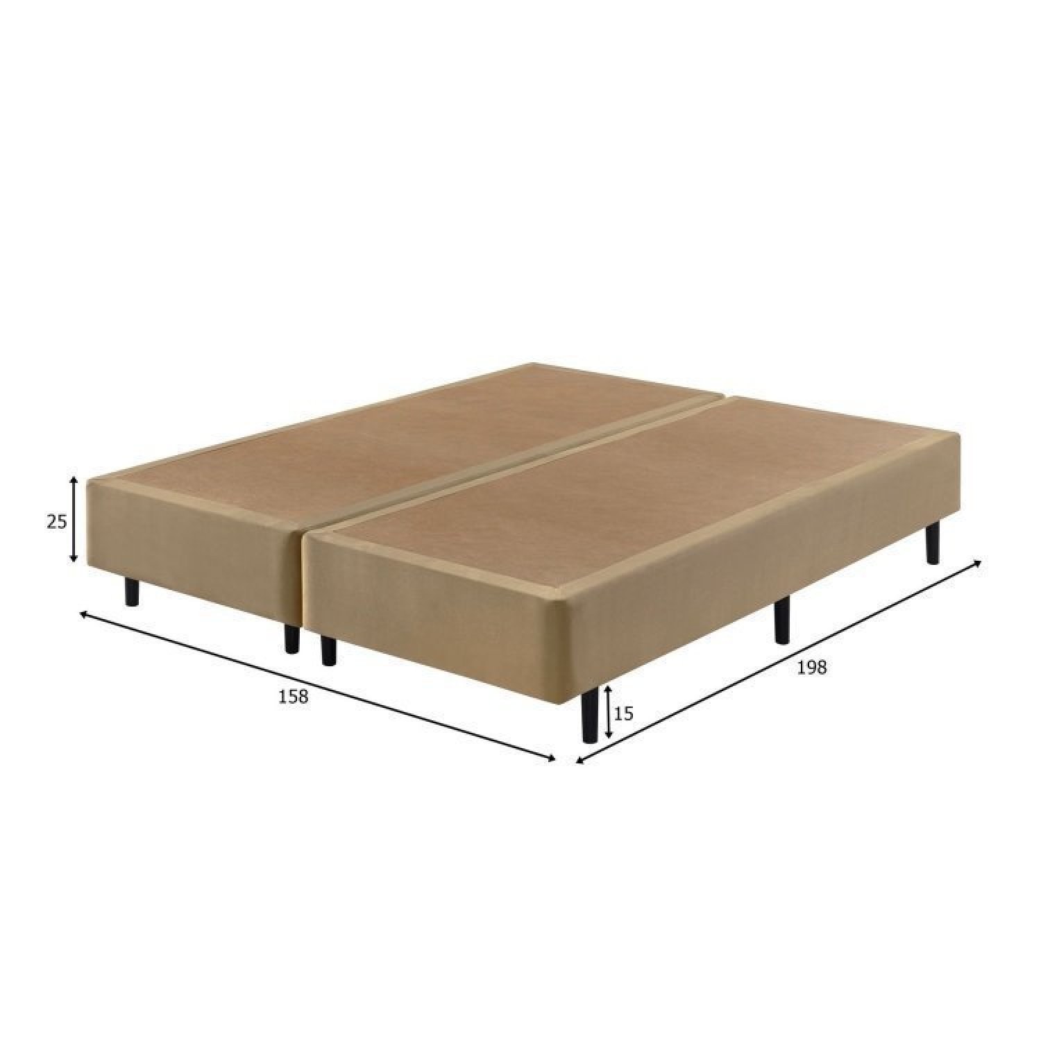 Base Box Somiê Queen ECO Veludine Liso 40x158x198cm  - 2