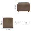 Ver imagem 3 de Kit 2 Puff Modular Block 74x74 cm Pes Madeira Courino Tcs 729 Moll