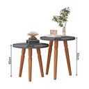 Ver imagem 4 de Conjunto Kit Mesa de Cabeceira Redonda Canto Apoio Cama Quarto Atalanta Cinza