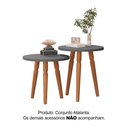 Ver imagem 2 de Conjunto Kit Mesa de Cabeceira Redonda Canto Apoio Cama Quarto Atalanta Cinza