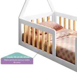 Mini Cama Montessoriana Giulia Madeira Maciça e MDF com Grade e Telhado Casatema MadeiraOriginals - 4 Mini Cama Montessoriana Giulia Madeira Maciça e MDF com Grade e Telhado Casatema MadeiraOriginals - 4