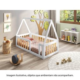 Mini Cama Montessoriana Giulia Madeira Maciça e MDF com Grade e Telhado Casatema MadeiraOriginals - 6 Mini Cama Montessoriana Giulia Madeira Maciça e MDF com Grade e Telhado Casatema MadeiraOriginals - 6