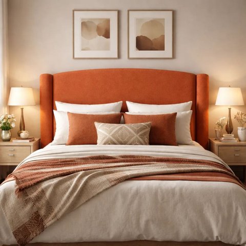 Cabeceira de Cama Estofada Box 195 Cm King Decoração Virginia Boucle