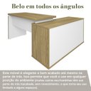 Ver imagem 5 de Conjunto 4 Peças Mesa em L Armário Alto Baixo Gaveteiro Smart Olmo Branco Marrom Artany
