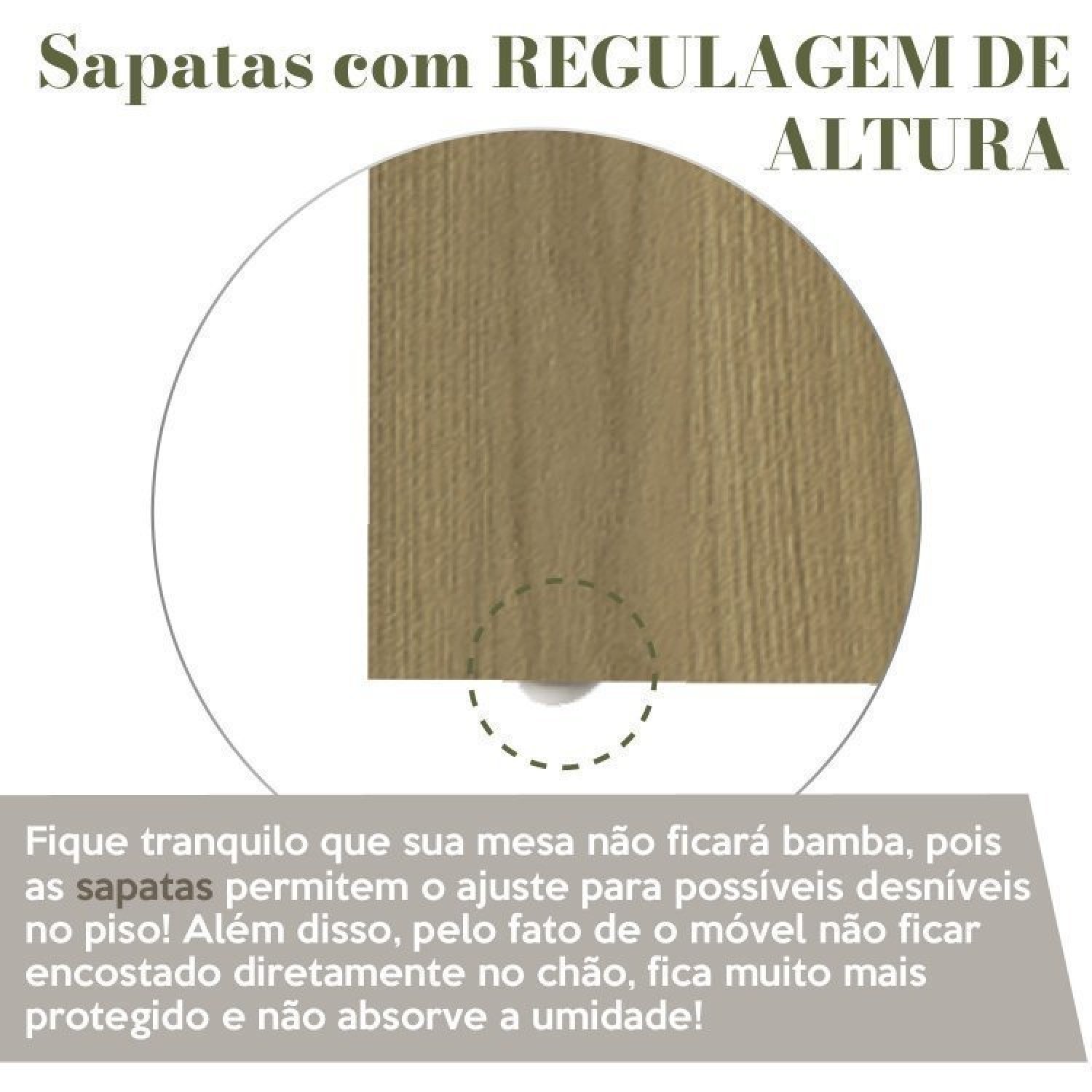 Kit 4 Peças Mesa em L Armário Alto Armário Baixo Gaveteiro Smart - 4