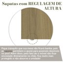 Ver imagem 4 de Conjunto 4 Peças Mesa em L Armário Alto Baixo Gaveteiro Smart Olmo Branco Marrom Artany