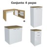 Kit 4 Peças Mesa em L Armário Alto Armário Baixo Gaveteiro Smart - 2