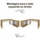Ver mais imagens de Conjunto 4 Peças Mesa em L Armário Alto Baixo Gaveteiro Smart Olmo Branco Marrom Artany