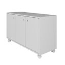 Ver imagem 4 de Rack para TV até 40'' 90x53,5cm com 3 Portas e Rodizio Branco BSE01
