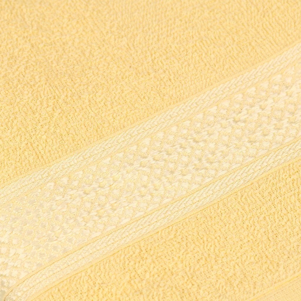 Kit 10 Toalha de Banho Atlântica Malu Delicata Amarelo/Branco - 5