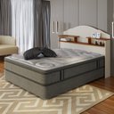 Ver imagem 1 de Cabeceira para Cama Box Casal com 2 Nichos Evelyn Bege