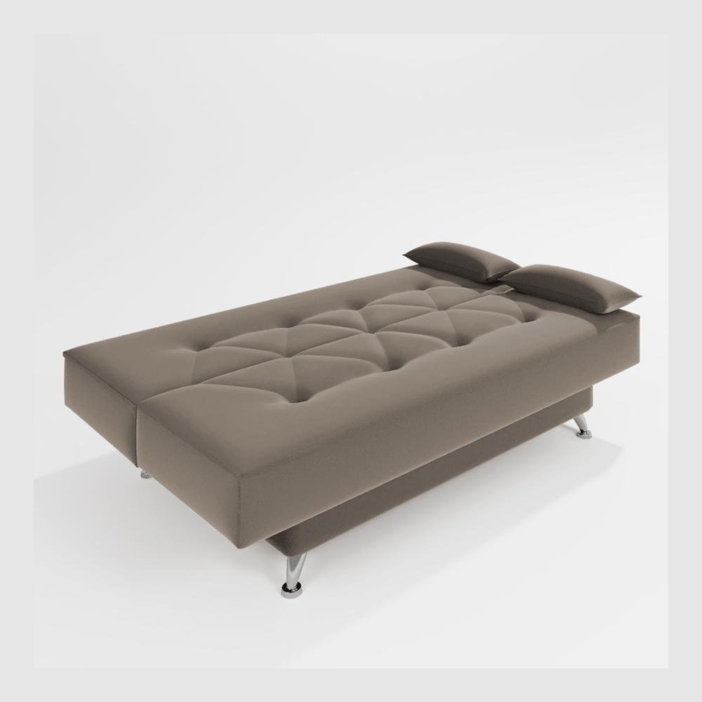 sofá cama 1,80m França Suede Cappuccino Adonai Estofados - 4