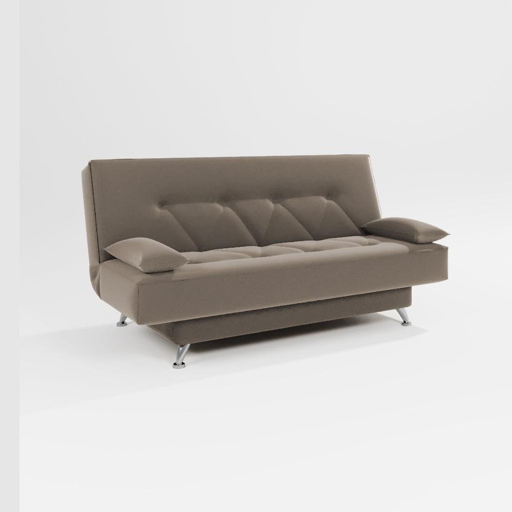 sofá cama 1,80m França Suede Cappuccino Adonai Estofados - 2