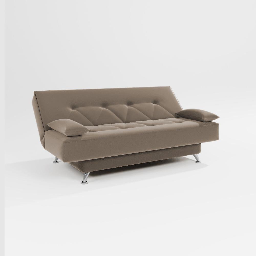 sofá cama 1,80m França Suede Cappuccino Adonai Estofados - 3