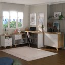 Ver imagem 1 de Kit 3 Peças 1 Escrivaninha em L Gold 1 Balcão Lugano 1 Gaveteiro Day