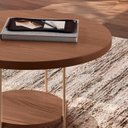 Ver imagem 5 de Mesa de Centro Redonda Tampo de Vidro Mindy H01 Castanho - Mpozenato