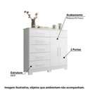 Ver imagem 4 de Cômoda New Xangai com 6 Gavetas e 2 Portas
