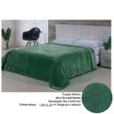 Ver imagem 2 de Cobertor Manta Frio Casal Inverno Liso Microfibra - Verde Selva