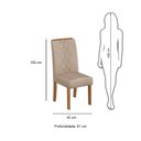Ver imagem 4 de Conjunto Kit 02 Cadeiras para Mesa Sala de Jantar Ayla - Freijo/veludo Creme