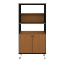 Kit 2 Estantes para Livros Alta com Pés de Metal Industrial 2 Portas 183cmx180cm - 7
