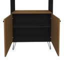 Ver imagem 3 de Kit 2 Estantes para Livros Alta com Pés de Metal Industrial 2 Portas 183CMX180CM Marrom Artany