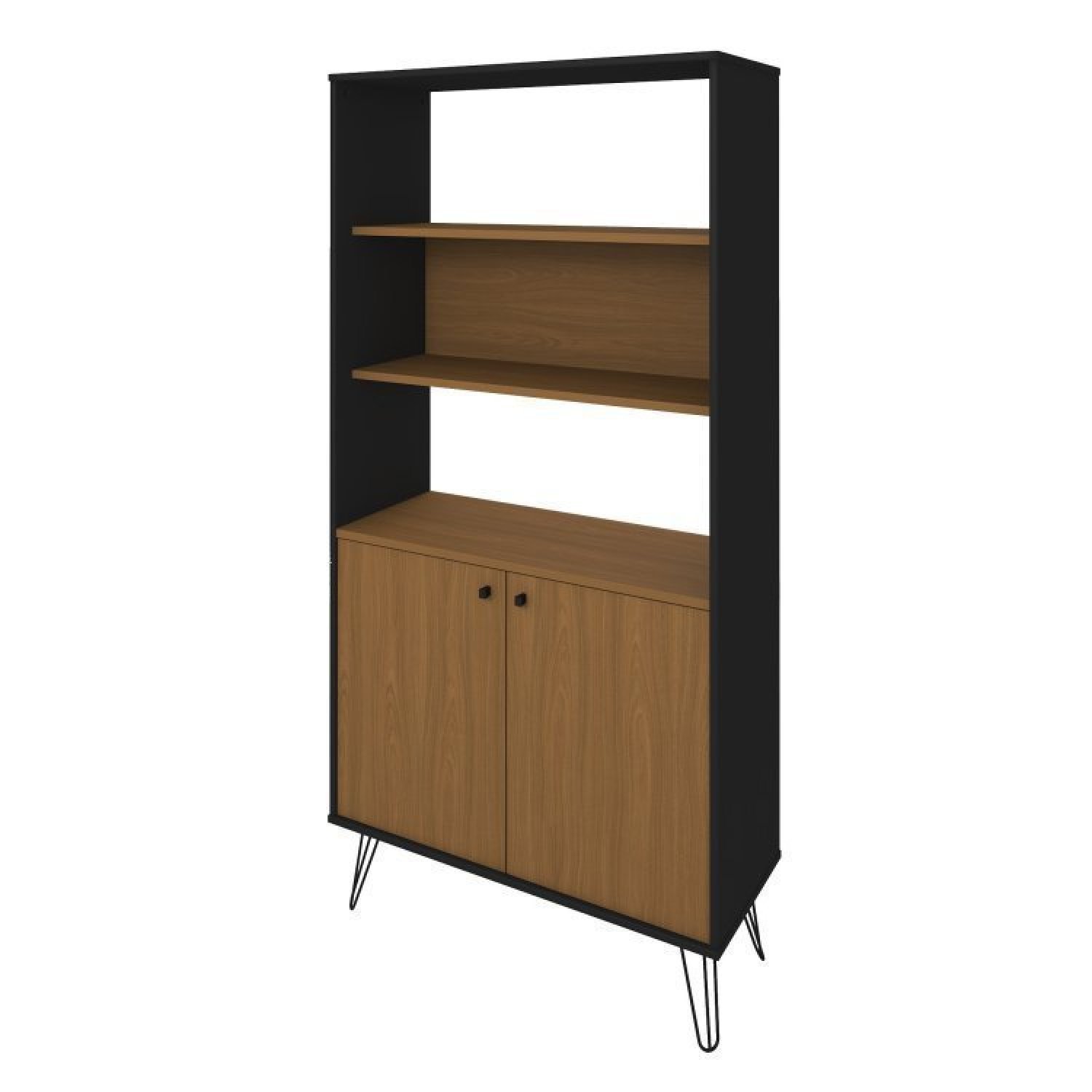 Kit 2 Estantes para Livros Alta com Pés de Metal Industrial 2 Portas 183cmx180cm - 2