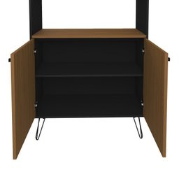 Kit 2 Estantes para Livros Alta com Pés de Metal Industrial 2 Portas 183cmx180cm - 3