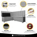 Ver mais imagens de Conjunto Canto Alemão com Bau para Bar Lanchonete Liso Cinza Claro 125x160cm Sofa Store