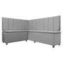 Ver imagem 2 de Conjunto Canto Alemão com Bau para Bar Lanchonete Liso Cinza Claro 125x160cm Sofa Store