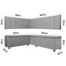 Conjunto Canto Alemão com Bau para Bar Lanchonete Liso Cinza Claro 125x160cm Sofa Store - 6