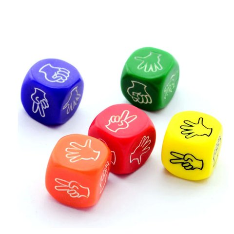 Kit 5 Jogos de Dados Coloridos Mãos para Jogos de Tabuleiro Coleção Tea & Amor Dado003
