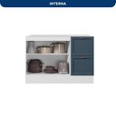 Ver imagem 4 de Balcão sem Tampo 120cm 2 Portas 2 Gavetas Yescasa Unna Branco/Azul