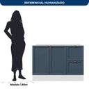 Ver imagem 5 de Balcão sem Tampo 120cm 2 Portas 2 Gavetas Yescasa Unna Branco/Azul