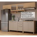 Ver imagem 6 de Cozinha Compacta 100 Mdf 5 Peças com Tampo e Vidro Canelado 280cm Duna Luciane Móveis