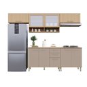 Ver imagem 2 de Cozinha Compacta 100 Mdf 5 Peças com Tampo e Vidro Canelado 280cm Duna Luciane Móveis